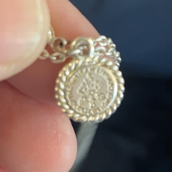 The Vatican Library Collection Rose Gold 1" cross purple stones silver 25" chain - Picture 3 of 6